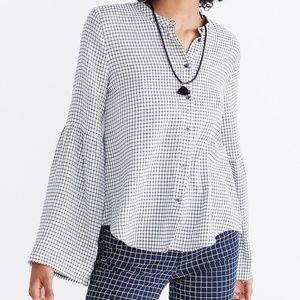 Bell-Sleeve Button-Down Shirt